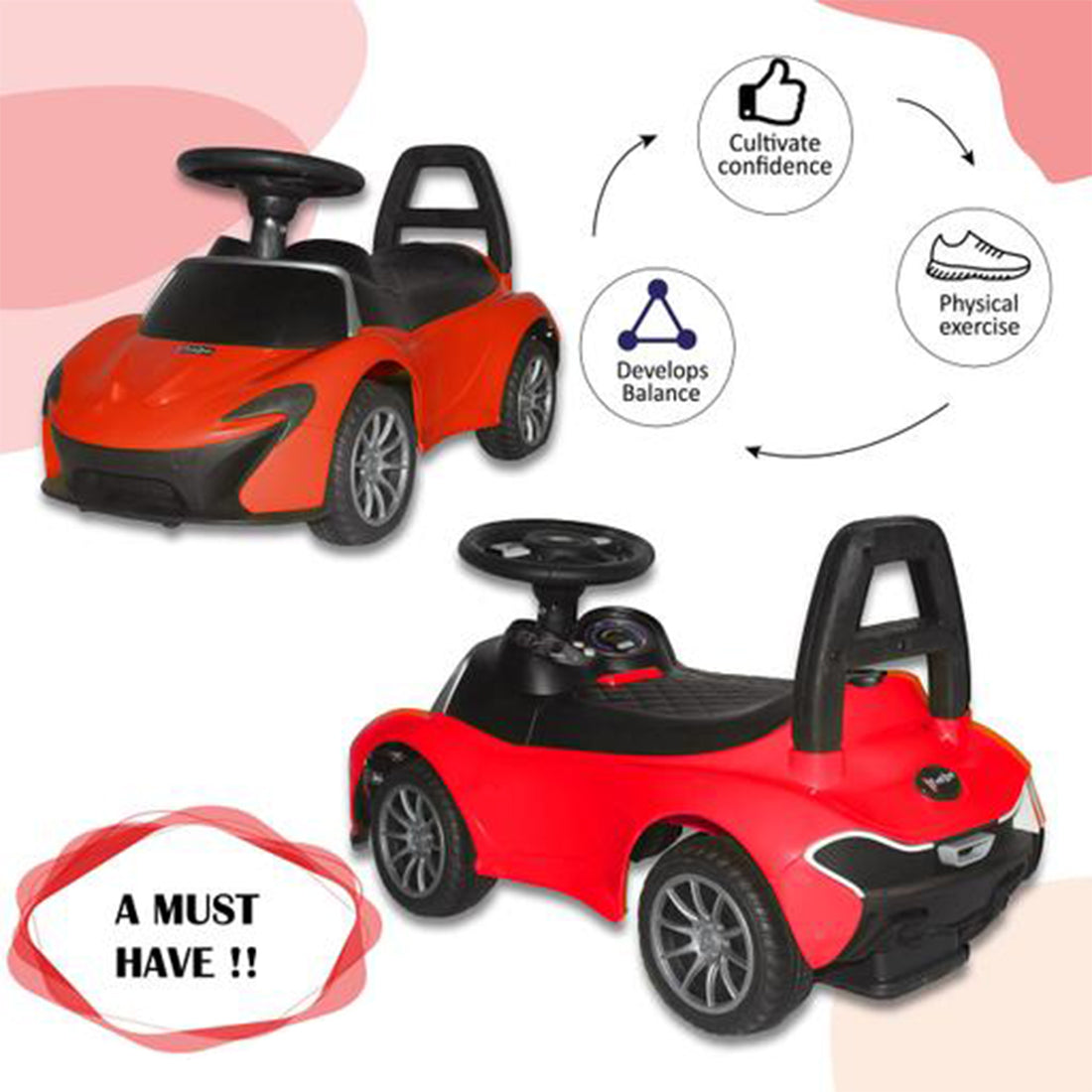 ToyBharat Spider Rider | Multicolour | Exciting ride-on tricycle car toy | Perfect for kids’ travel fun, balance, and adventurous playtime