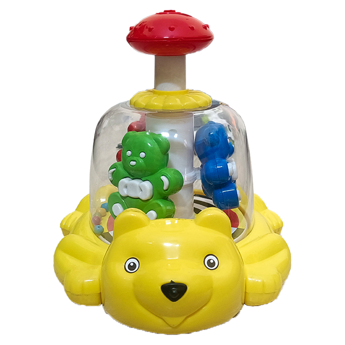 ToyBharat Push N Spin Teddy Family is a multicolour interactive toy that spins with a simple push. A perfect birthday gift for kids aged 1-6, it promotes motor skills, learning, and safe indoor or outdoor play.