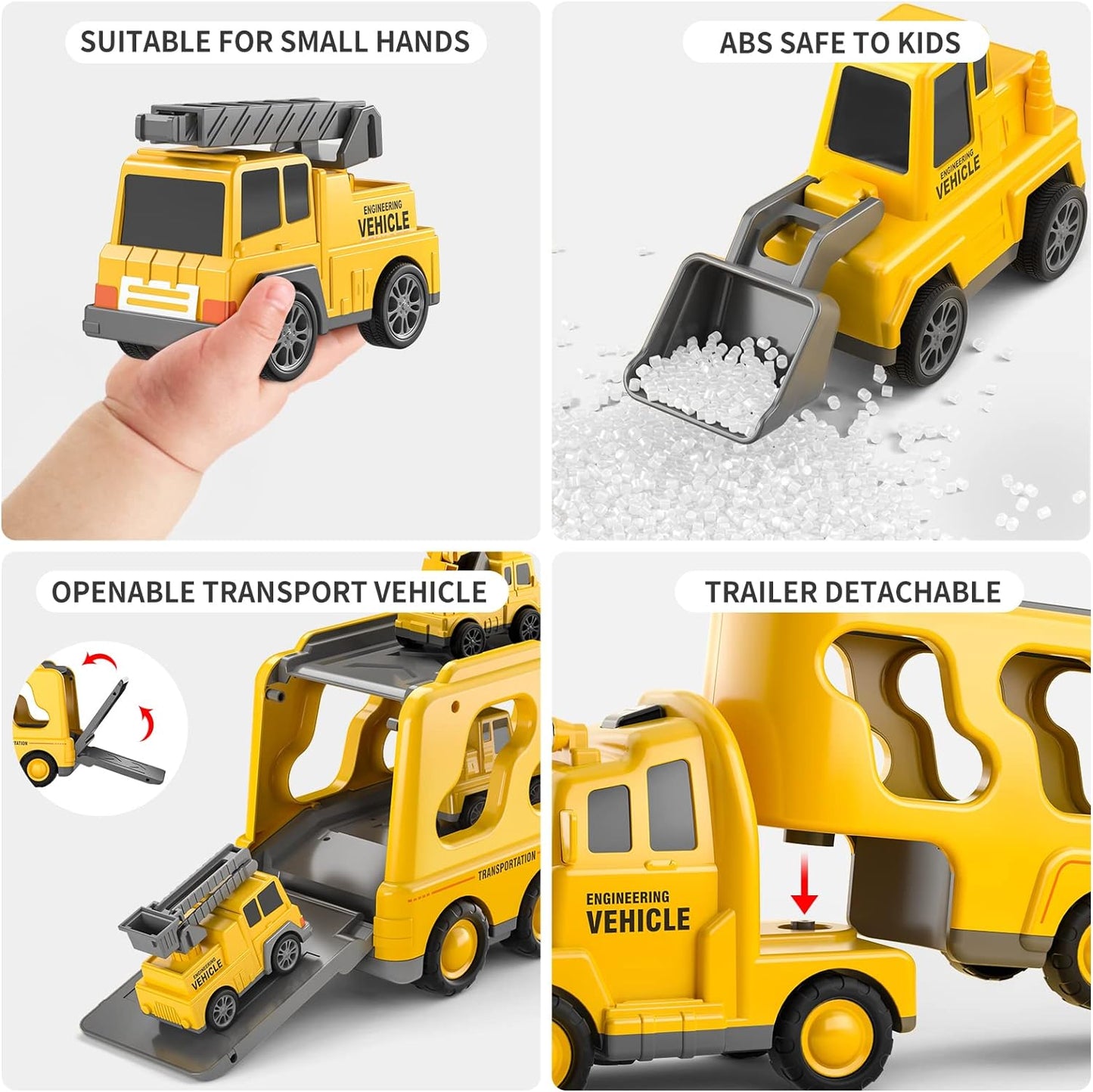 Toybharat Construction Carrier Truck | Multicolour | Interactive Toys |Battery Operated Light And Sound Effect Truck for Kids Gift