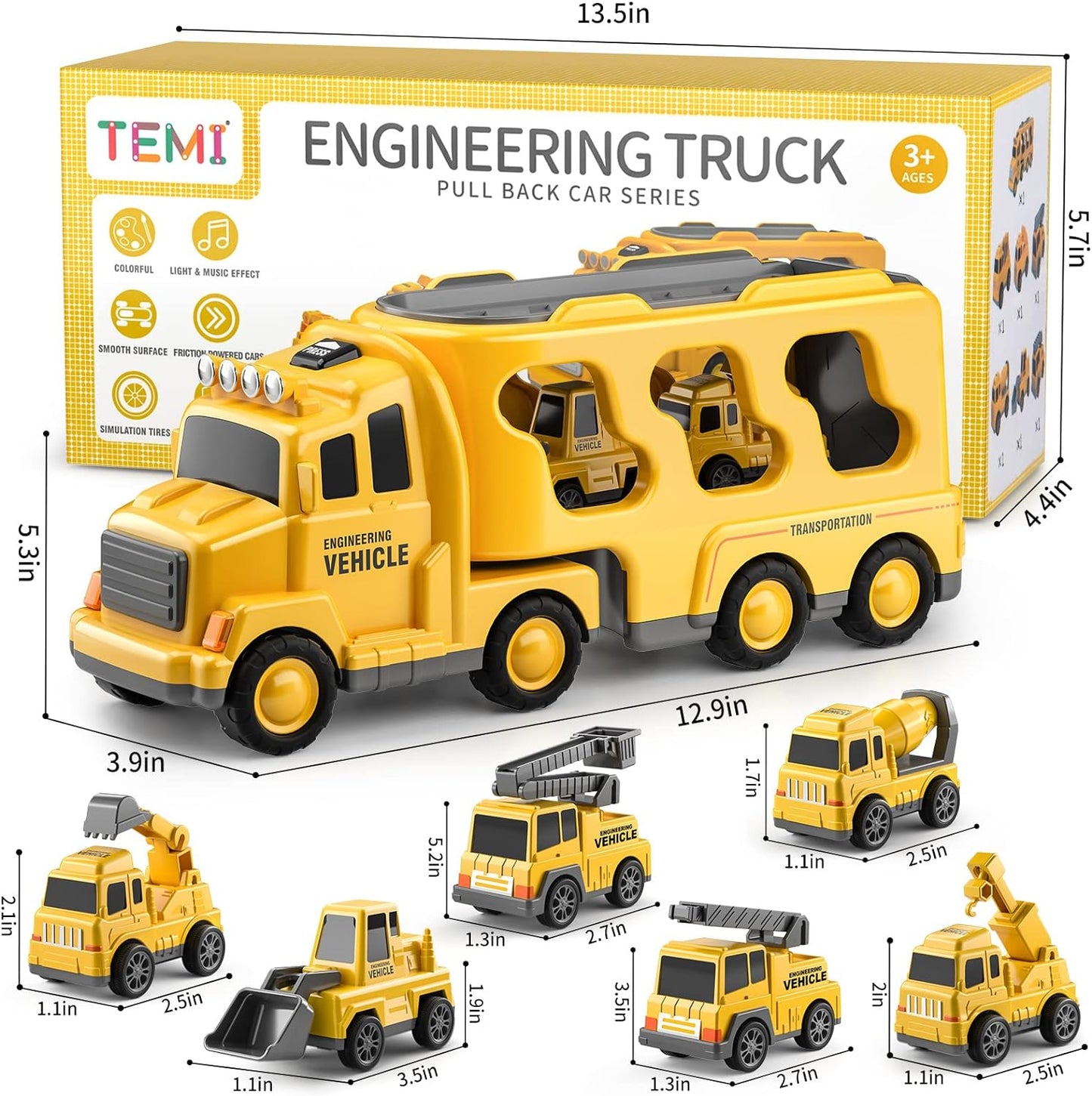 Toybharat Construction Carrier Truck | Multicolour | Interactive Toys |Battery Operated Light And Sound Effect Truck for Kids Gift