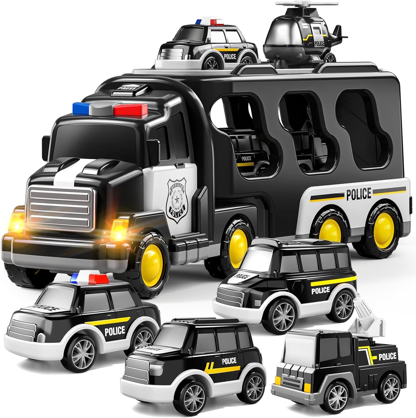 Toybharat Police Carrier Truck | Multicolour | Interactive Toys |Battery Operated Light And Sound Effect Truck for Kids Gift