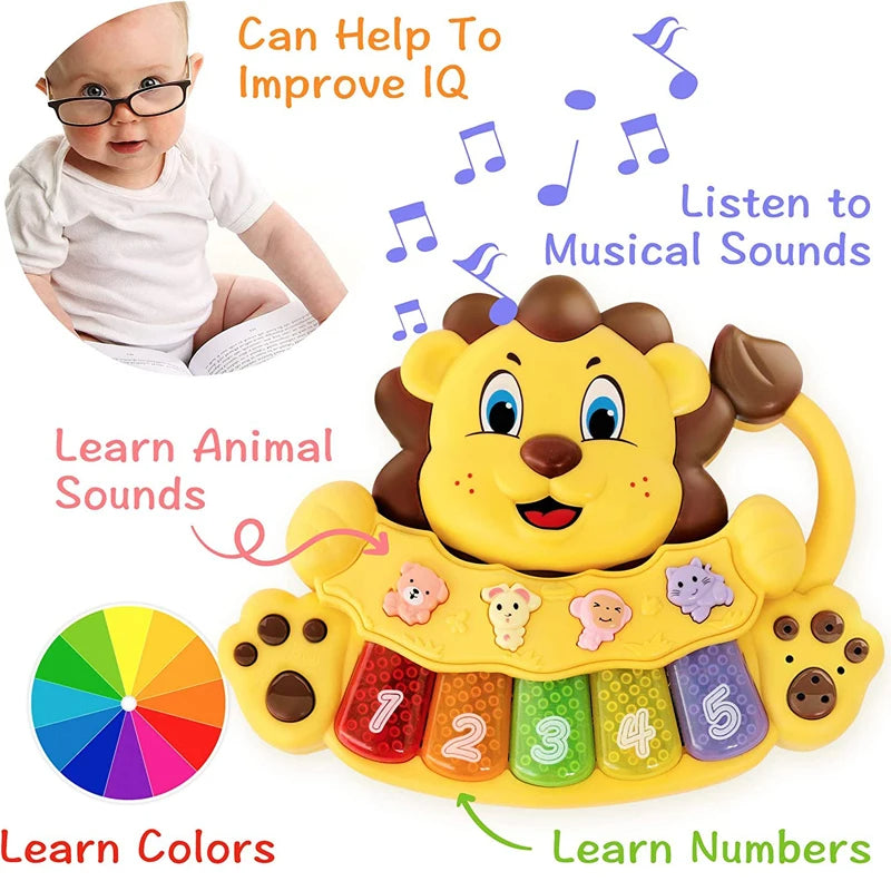 Toybharat Musical Lion Piano | Multicolour | Interactive Toys | Birthday Gift for Boy and Girl Baby