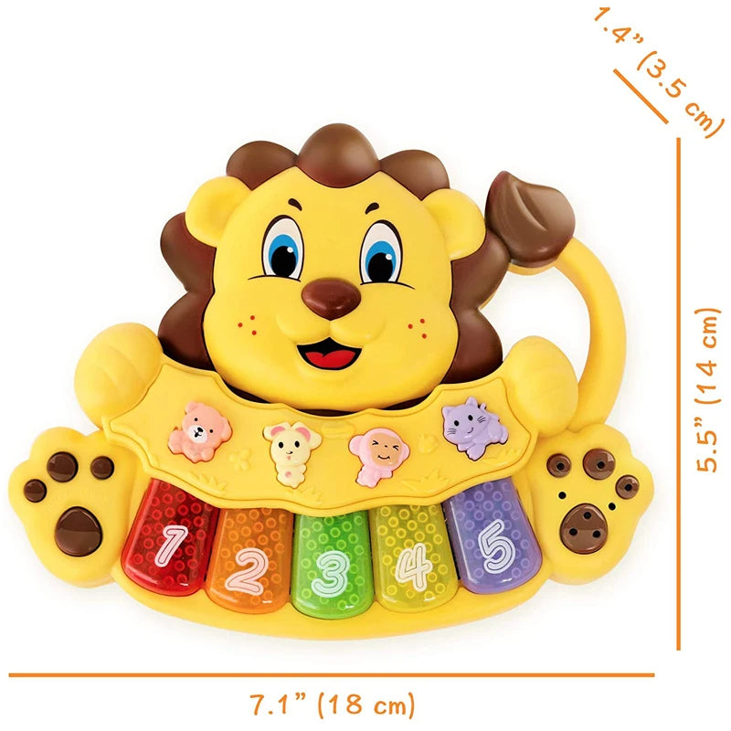 Toybharat Musical Lion Piano | Multicolour | Interactive Toys | Birthday Gift for Boy and Girl Baby