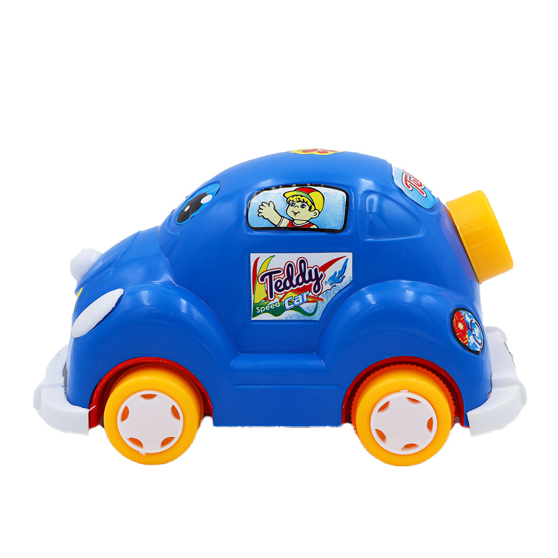 ToyBharat Teddy Car Friction Toy in Multicolour with Realistic Design is the perfect Travel Toy and Birthday Gift for Kids aged 1-6 Years. Safe, Non-Toxic, Battery-Free, ideal for Indoor and Outdoor Play fun.