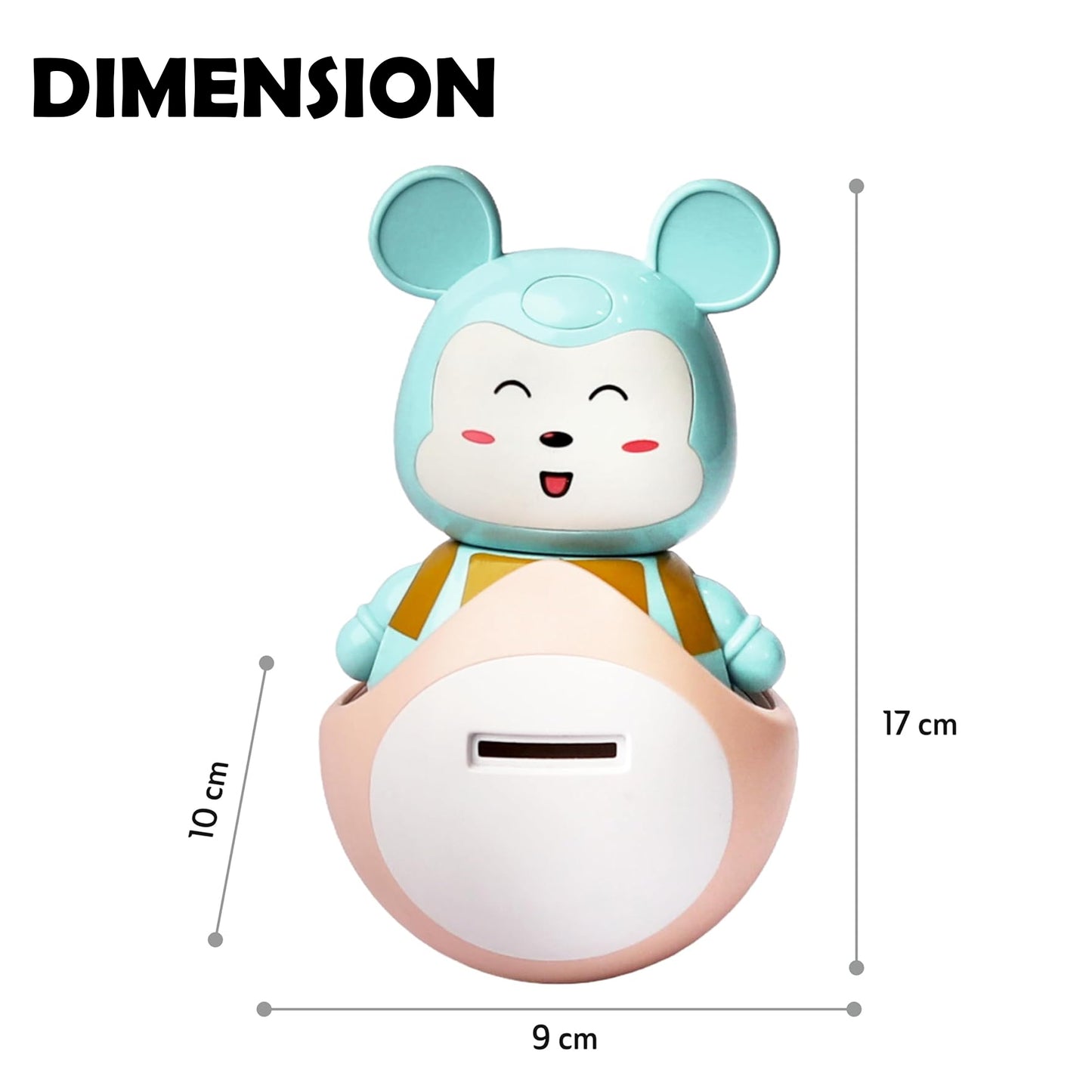 toyBharat Rolly Poly Money Bank is a multicolour gift toy with a cute, realistic design. Made in India with safe, non-toxic materials, it’s perfect for indoor and outdoor play for kids aged 1–6 years.