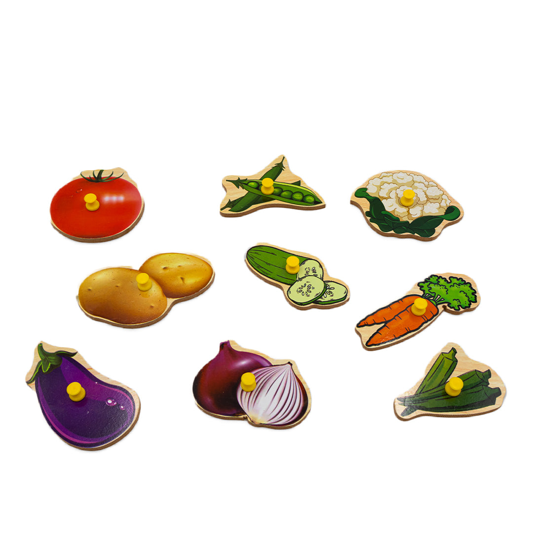 Toybharat Wooden Puzzle Vegetables | Multicolour | Wooden Toys | Birthday Gift for kids | Educational