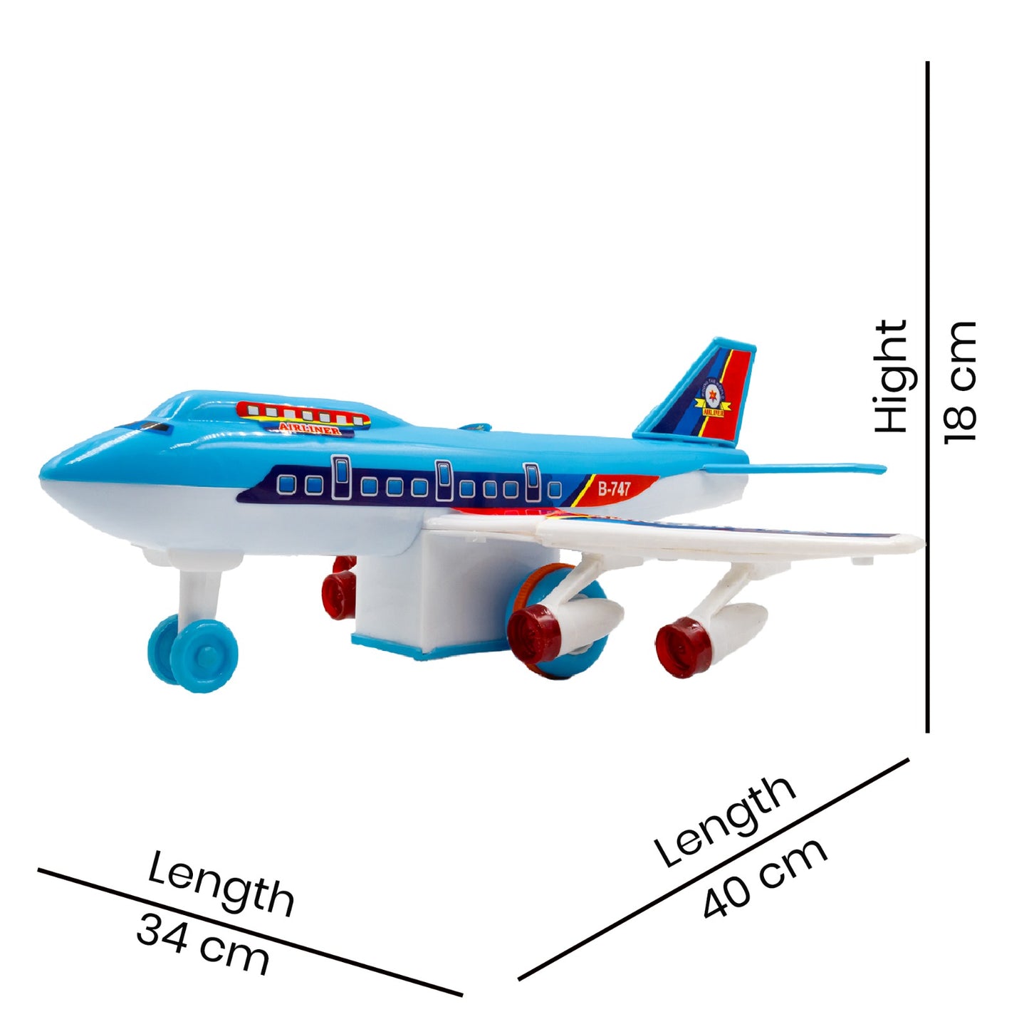 Toybharat Air Liner Plane |Multicolour |Friction Power Toys | Baby Gift