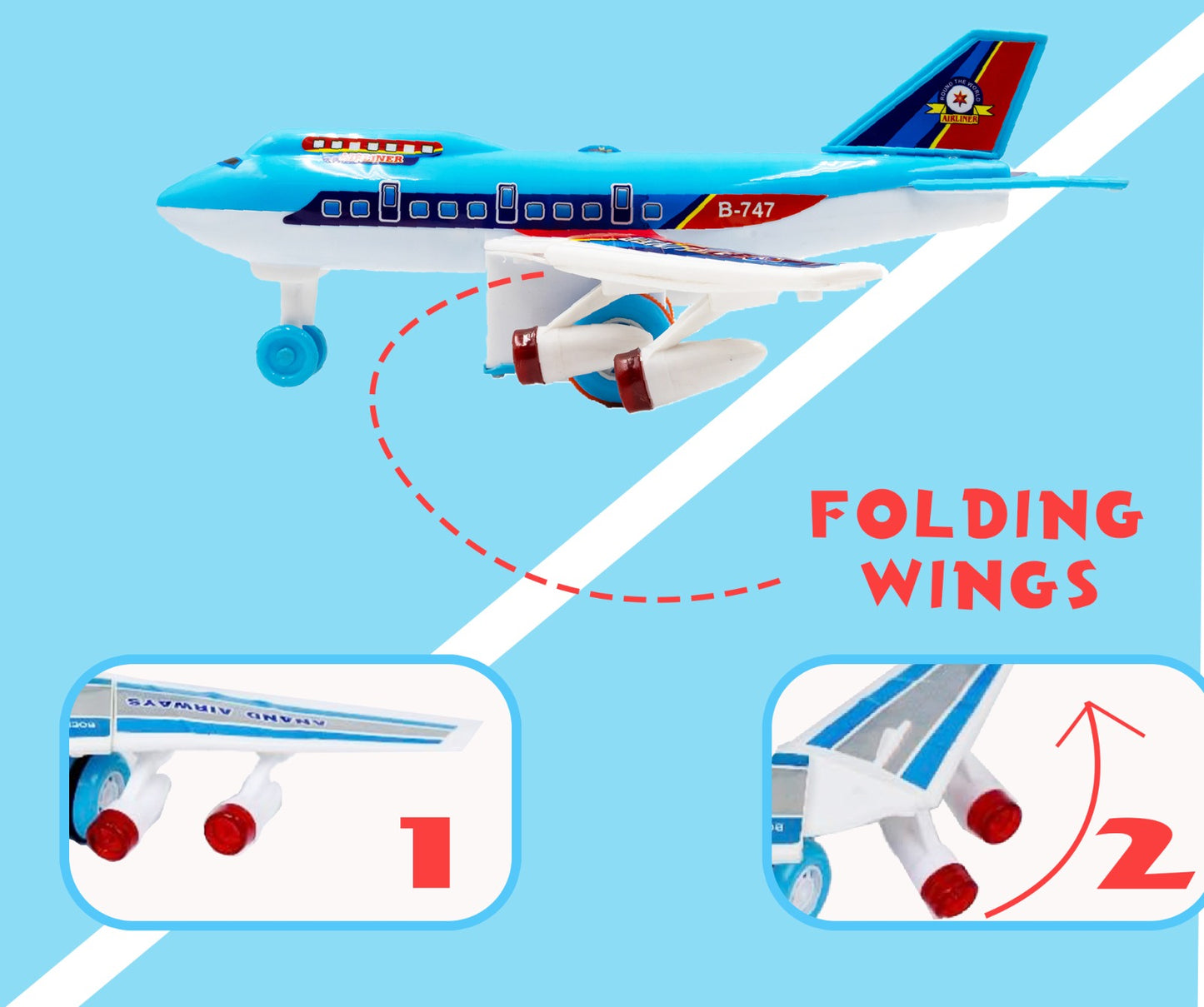 Toybharat Air Liner Plane |Multicolour |Friction Power Toys | Baby Gift