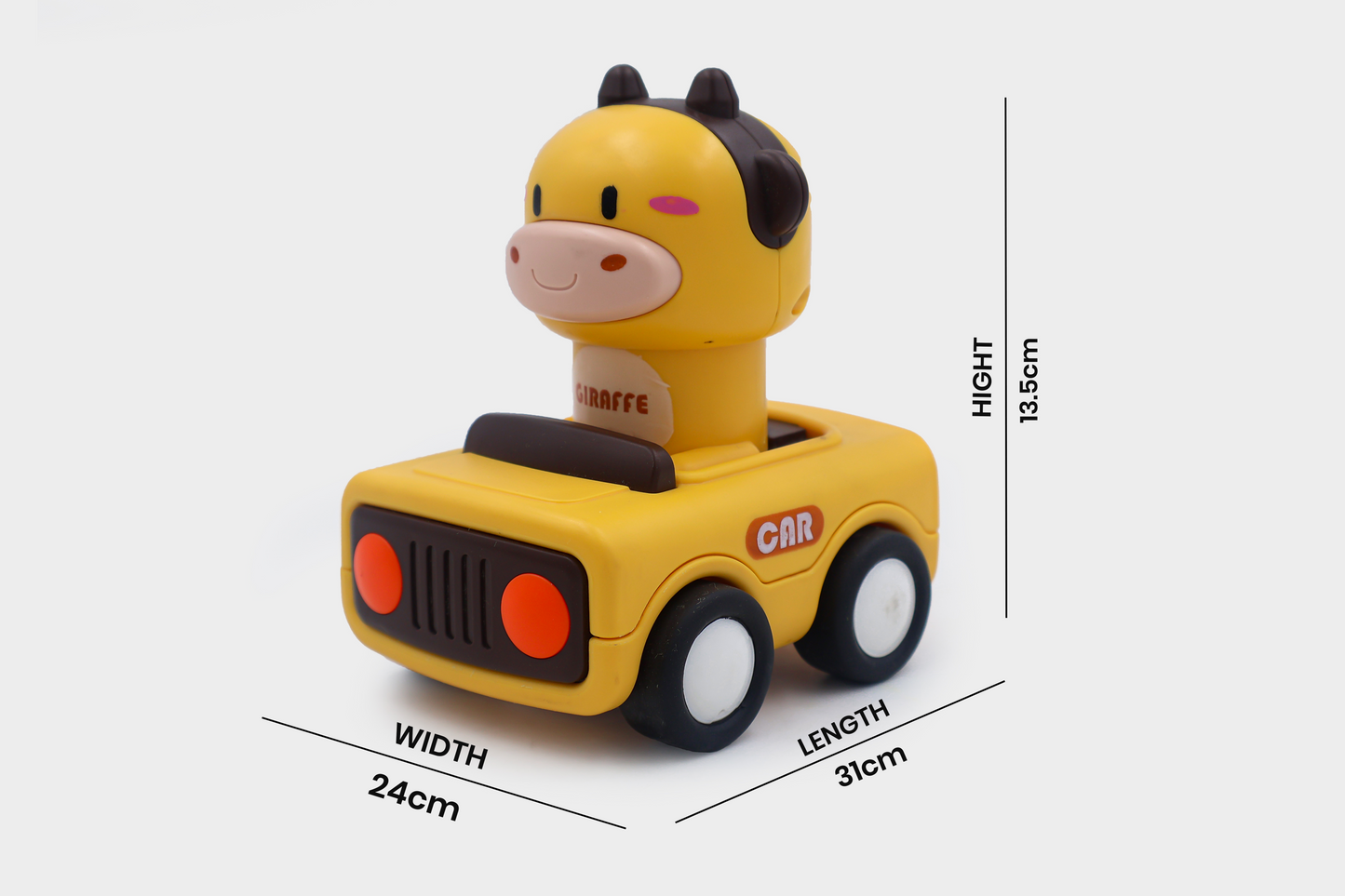 Toybharat Pressing go Animal Car 1 Pcs. | Multicolour | Push N Go Toys | Kids Gift