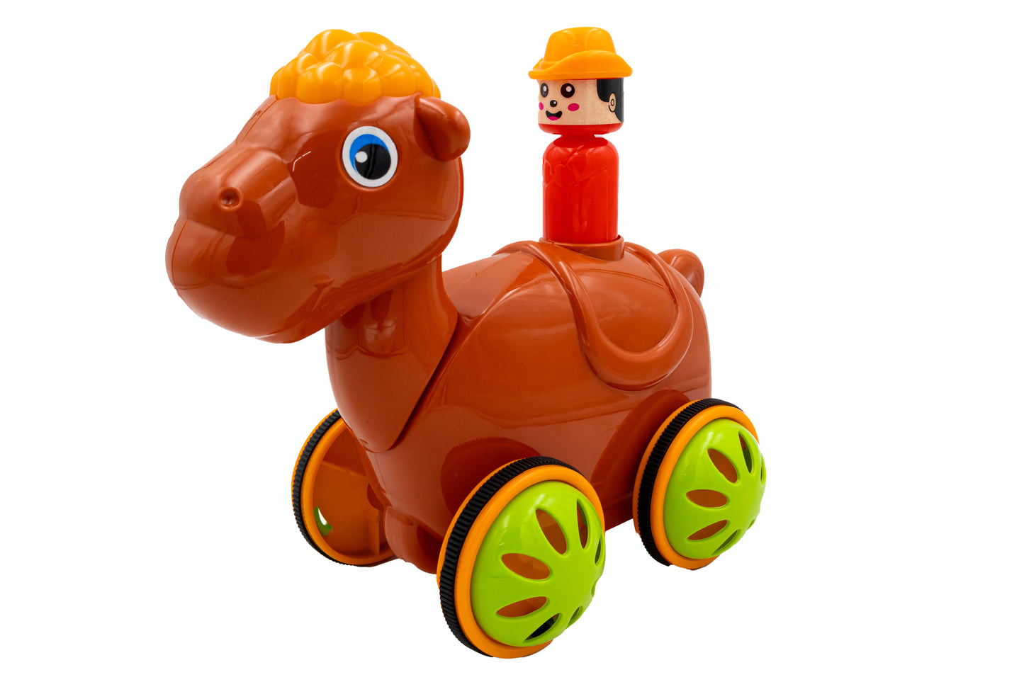 ToyBharat Push n Go Camel – A fun and engaging gift toy for kids aged 1-6 years. Made in India with a realistic design, this safe and non-toxic toy ensures indoor and outdoor play in vibrant multicolour.