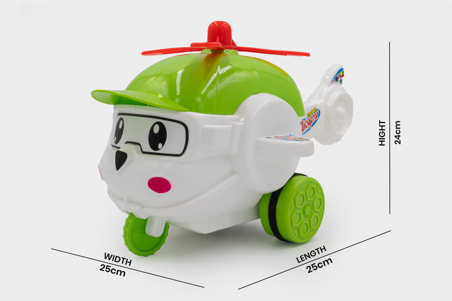 ToyBharat This multicolour Cartoon Helicopter toy features friction power for exciting motion play. A perfect gift for kids, it sparks imagination, enhances motor skills, and offers hours of fun entertainment.