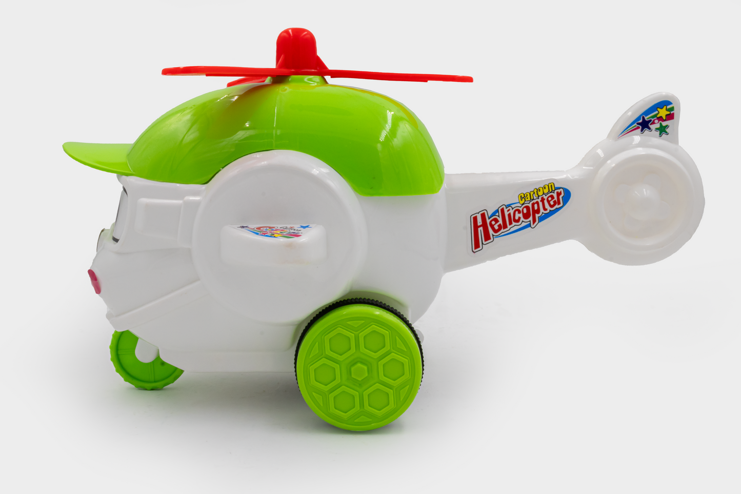 ToyBharat This multicolour Cartoon Helicopter toy features friction power for exciting motion play. A perfect gift for kids, it sparks imagination, enhances motor skills, and offers hours of fun entertainment.