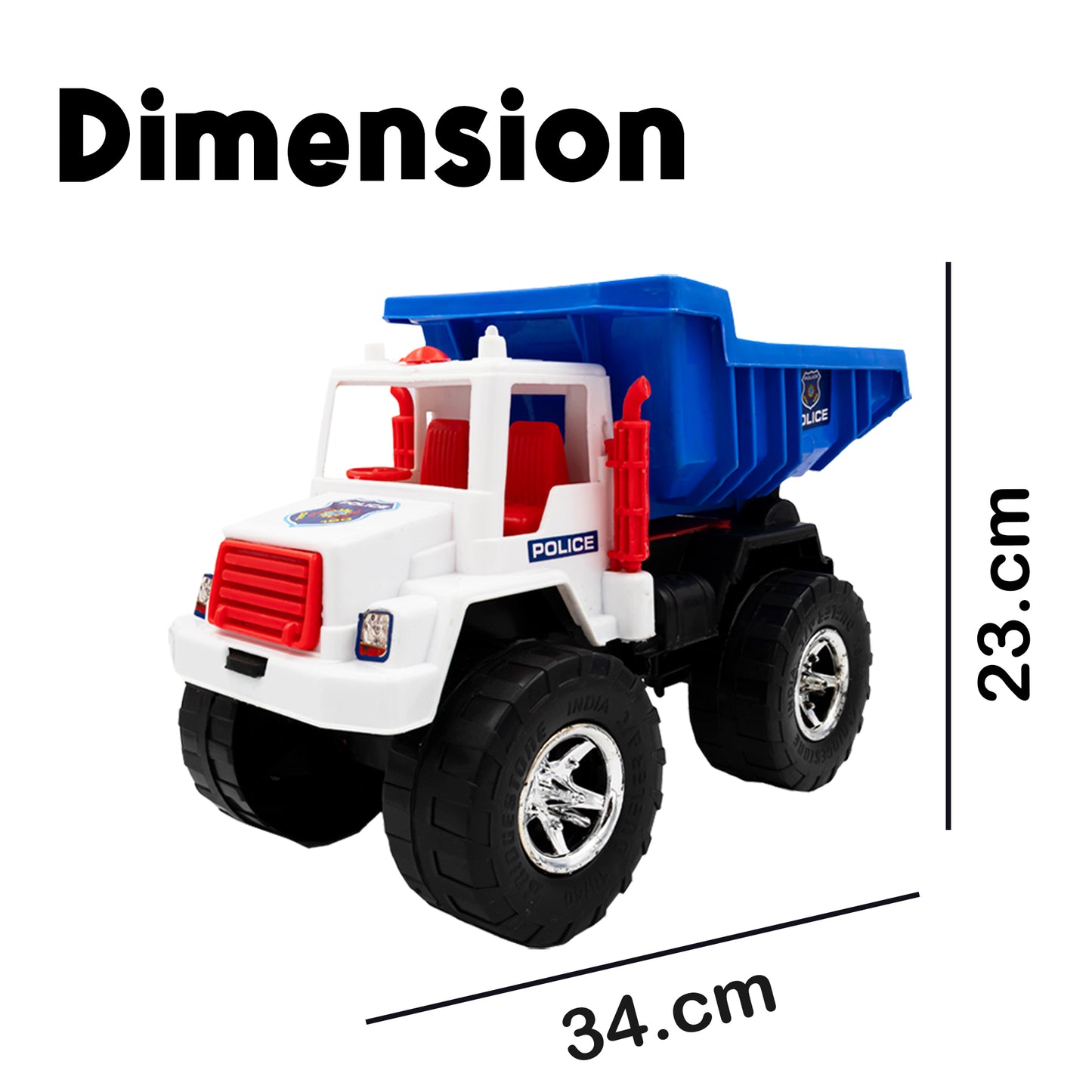 Toybharat Police Power Truck | Multicolour |Free wheel Toys| Birthday Gift for Boy and Girl Baby