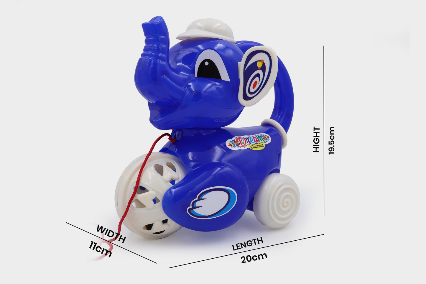 ToyBharat Dream Elephant Pull Along Toy is a multicolour travel toy for kids aged 1-6. Designed for indoor and outdoor fun, it boosts motor skills and offers safe, imaginative play with a realistic elephant design.