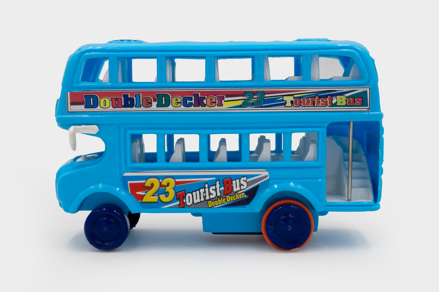 ToyBharat Double Decker Bus Friction Power Toy in Multicolour with Realistic Design is a perfect Kids Gift for ages 1-6 Years. Safe, Non-Toxic, Battery-Free, great for Indoor and Outdoor Play adventures.