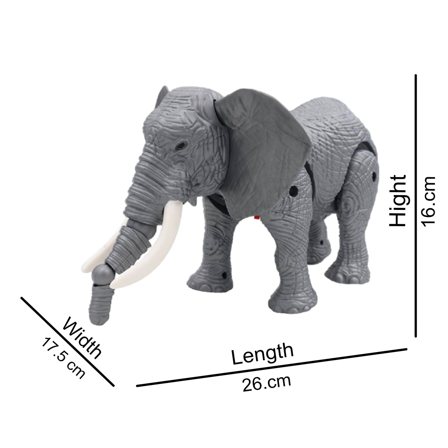ToyBharat Light N Sound Walking Elephant| Electronics Toy| Musical & Light Toy | Multicolour | Birthday Gift for kids |