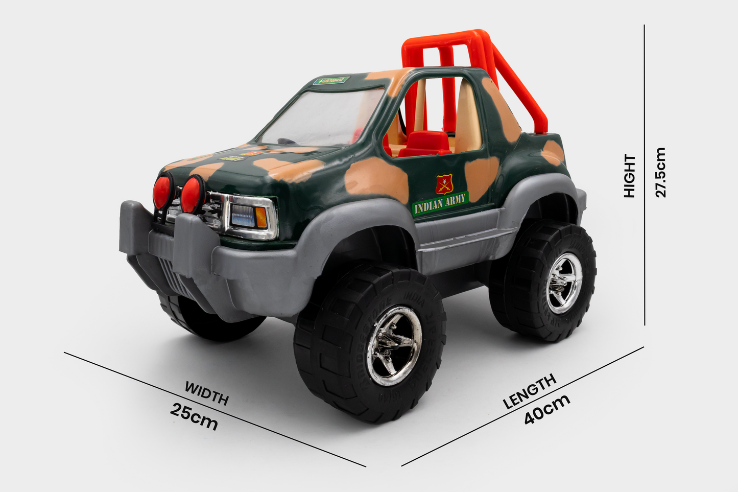 Toybharat Free Wheel Indian Army Jeep |Multicolour |Friction Power Toys