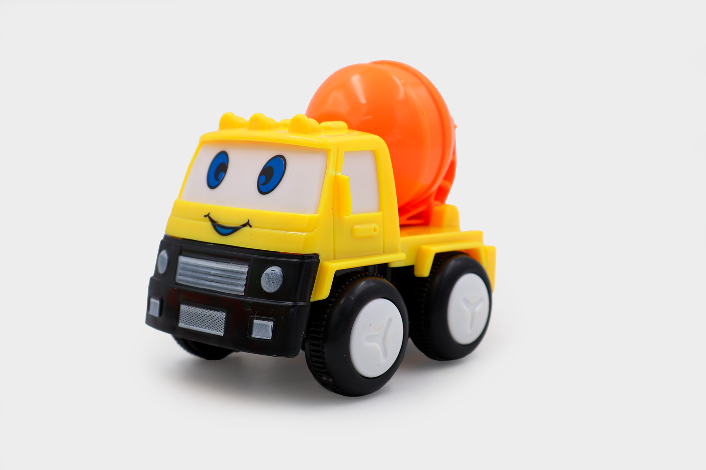 ToyBharat Construction Series 4pc Toy Car Set. Combination of 4 Vehicles, Funny Design with Eyes, Attractive Colour. Set of Dumper, Crane, Garbage Truck and Cement Mixer.