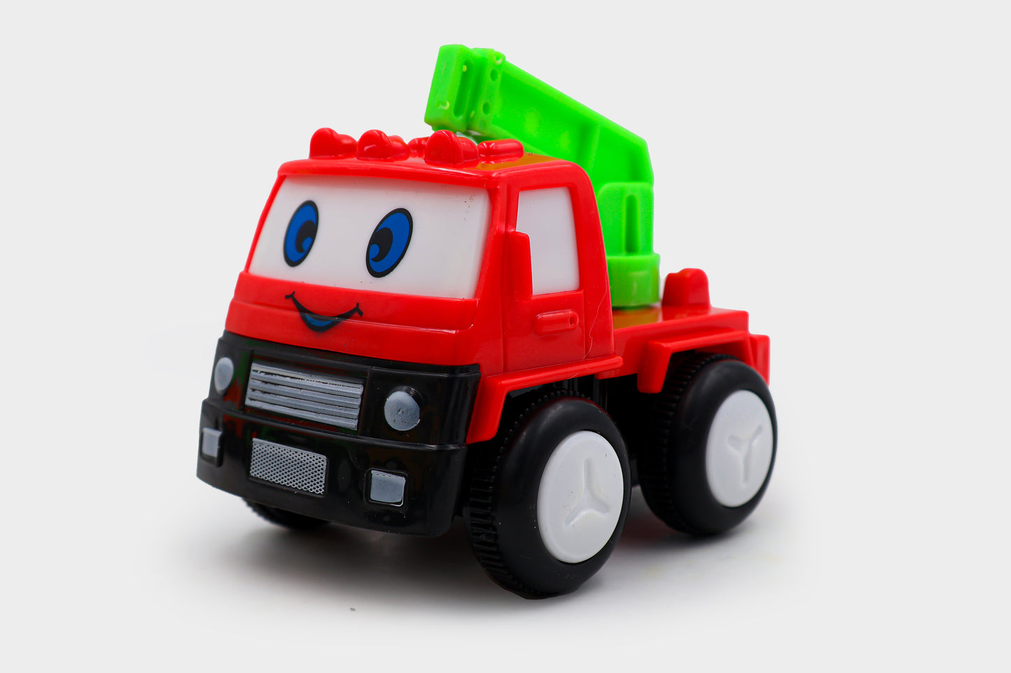 ToyBharat Construction Series 4pc Toy Car Set. Combination of 4 Vehicles, Funny Design with Eyes, Attractive Colour. Set of Dumper, Crane, Garbage Truck and Cement Mixer.