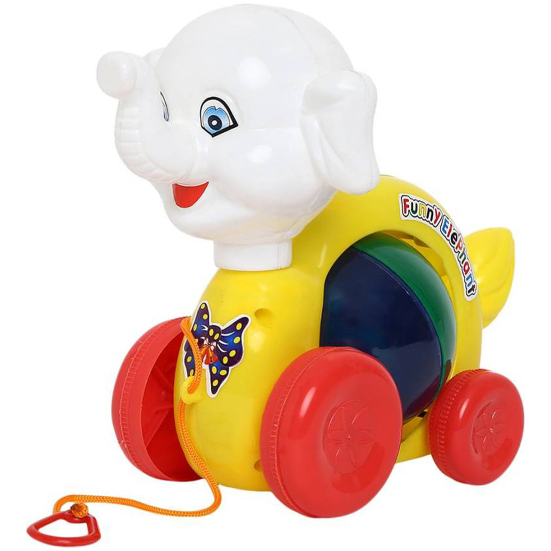 Toybharat Pulling Funny Elephant | Multicolour | Kids Gift | Pull Along Toy | Pulling Toys
