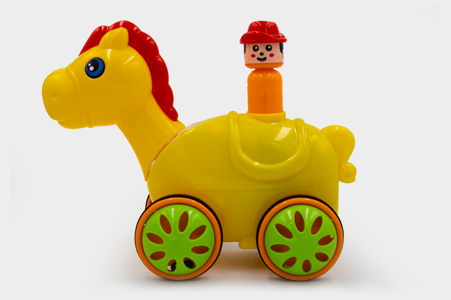 ToyBharat Push N Go Horse – A fun travel toy for kids aged 1-6 years with a realistic design. Made in India, safe and non-toxic, ideal for indoor and outdoor play. A perfect multicolour birthday gift for kids.