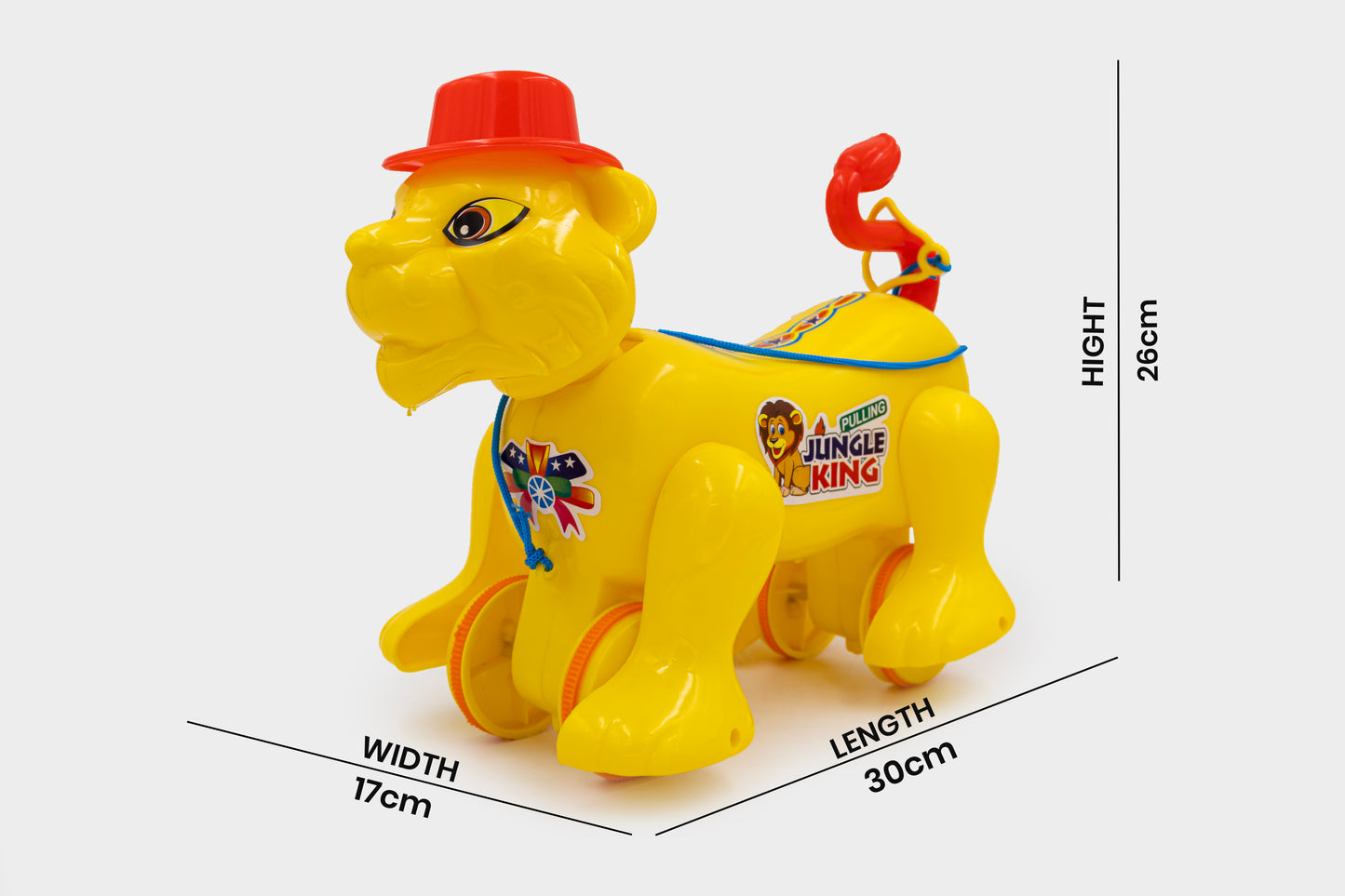 Toybharat Pulling Jungle King |Multicolour | Birthday Gift for Boy and Girl Baby |Pull Along Toy