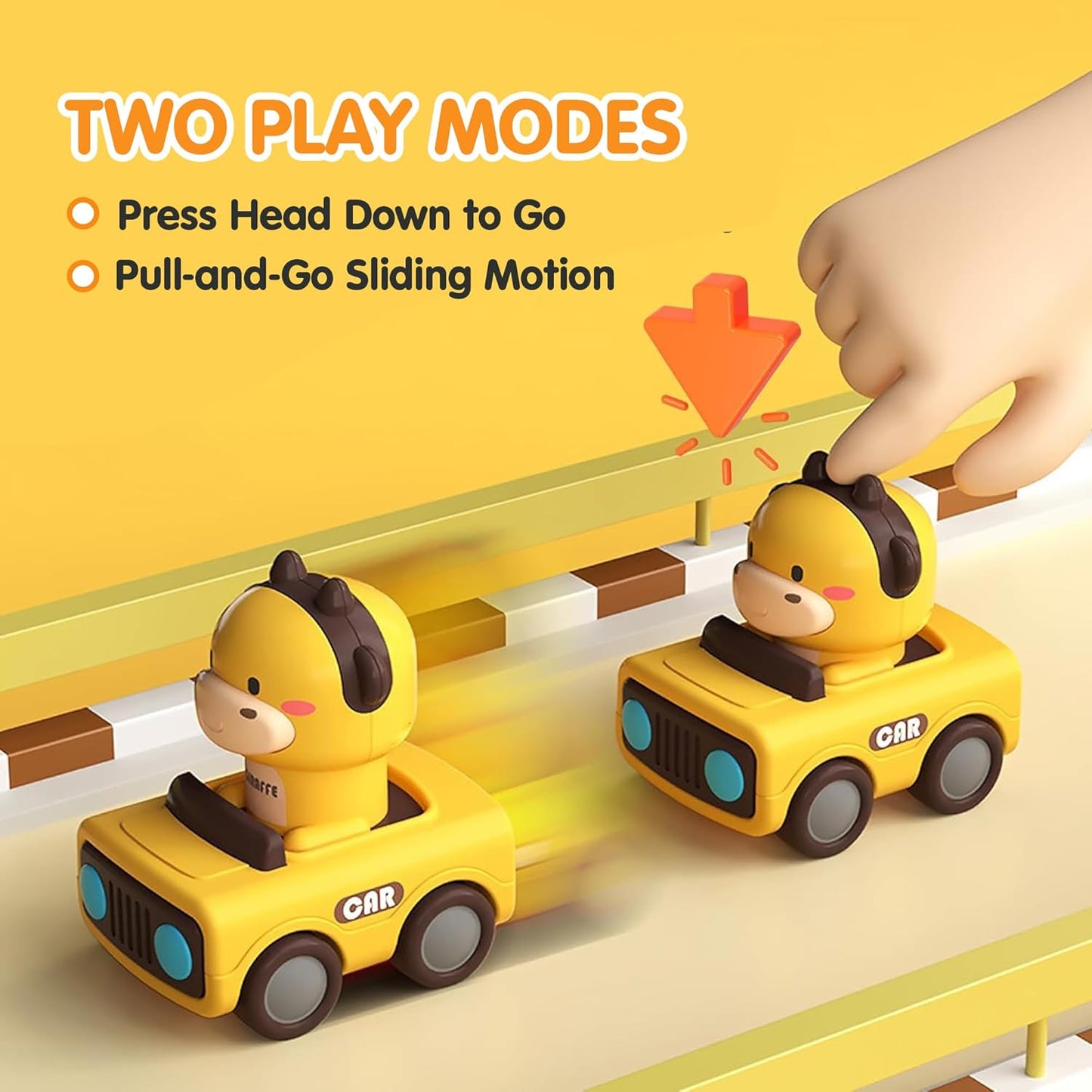 Toybharat Pressing go Animal Car 1 Pcs. | Multicolour | Push N Go Toys | Kids Gift