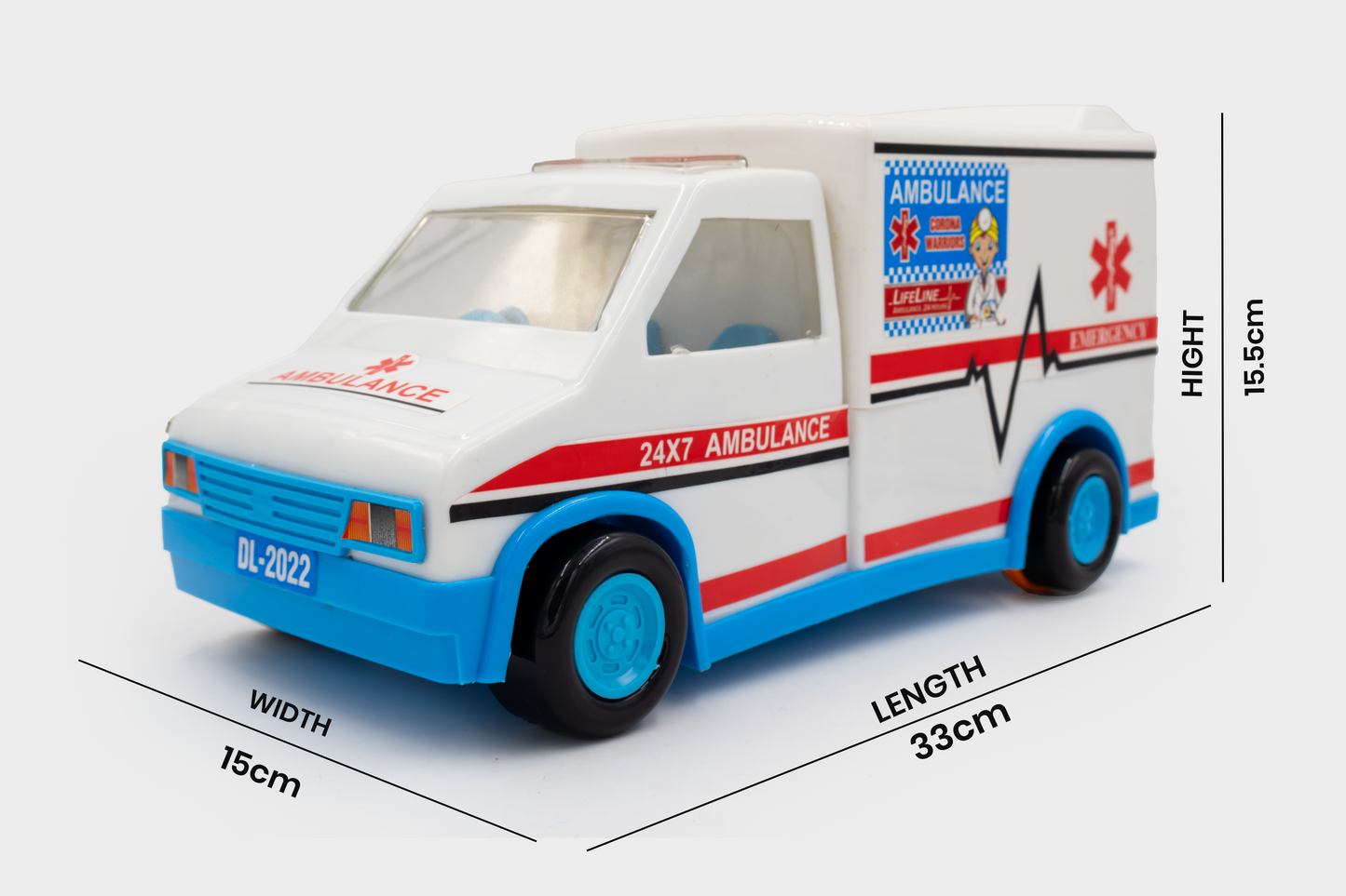 Toybharat Ambulance Kids |Multicolour | Friction Power Toy | Birthday Gift for Boy and Girl Baby