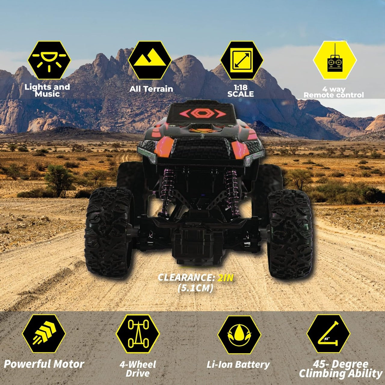 Toybharat RC Monster Remote Control Car |Car Toy |Electronic Toys