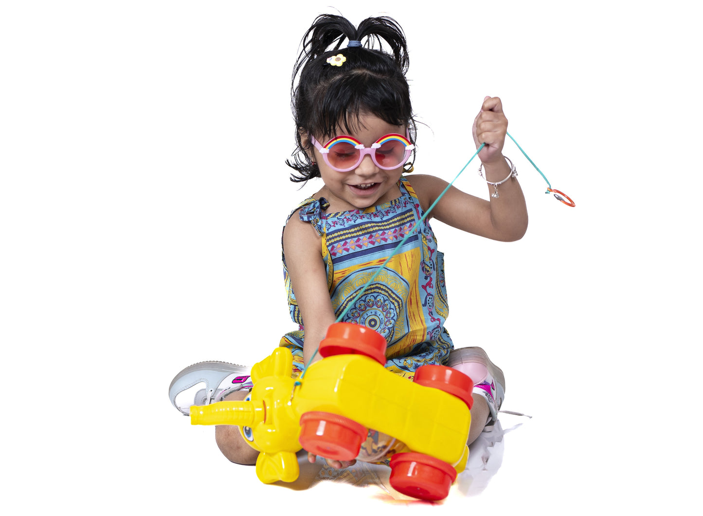 ToyBharat Elephant Ganesha is a multicolour pull-along travel toy that delights kids with its cute design and smooth movement. Perfect for fun on the go.