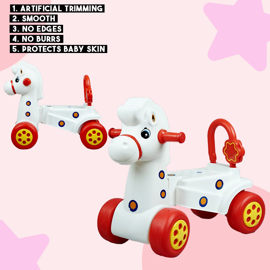 ToyBharat Pony Rider | Multicolour | Fun ride-on toy for kids | Encourages active play, balance, and adventure during travel or indoor fun