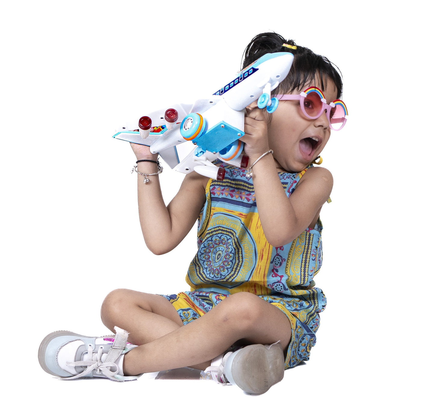 ToyBharat Air Liner Plane toy with multicolour body and friction power is a perfect baby gift. Safe, non-toxic, and durable, it offers fun indoor and outdoor play for toddlers with a realistic design.