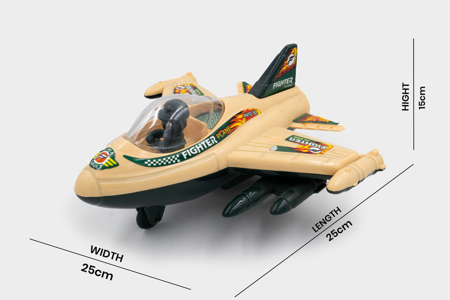 Toybharat Fighter Plane |Multicolour |Intractive Toys| Birthday Gift for Boy and Girl Baby