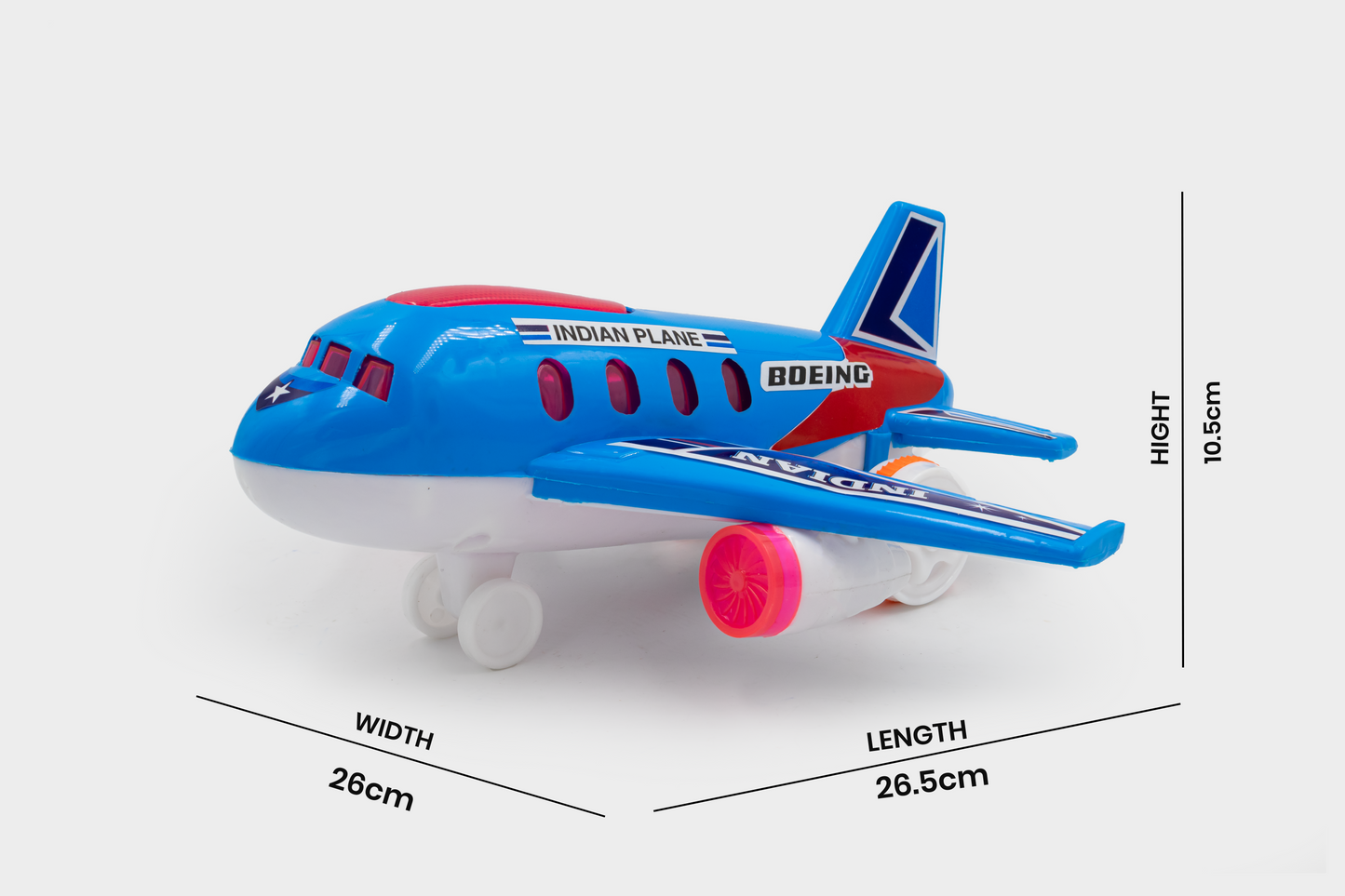 Toybharat Indian Plane |Multicolour |Friction Power Toys | Birthday Gift for Boy and Girl Baby