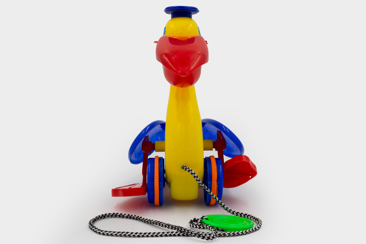 Toybharat Funny Duck | Multicolour pull-along toy that waddles and delights kids. Perfect travel toy and fun gift for playful learning and joy.