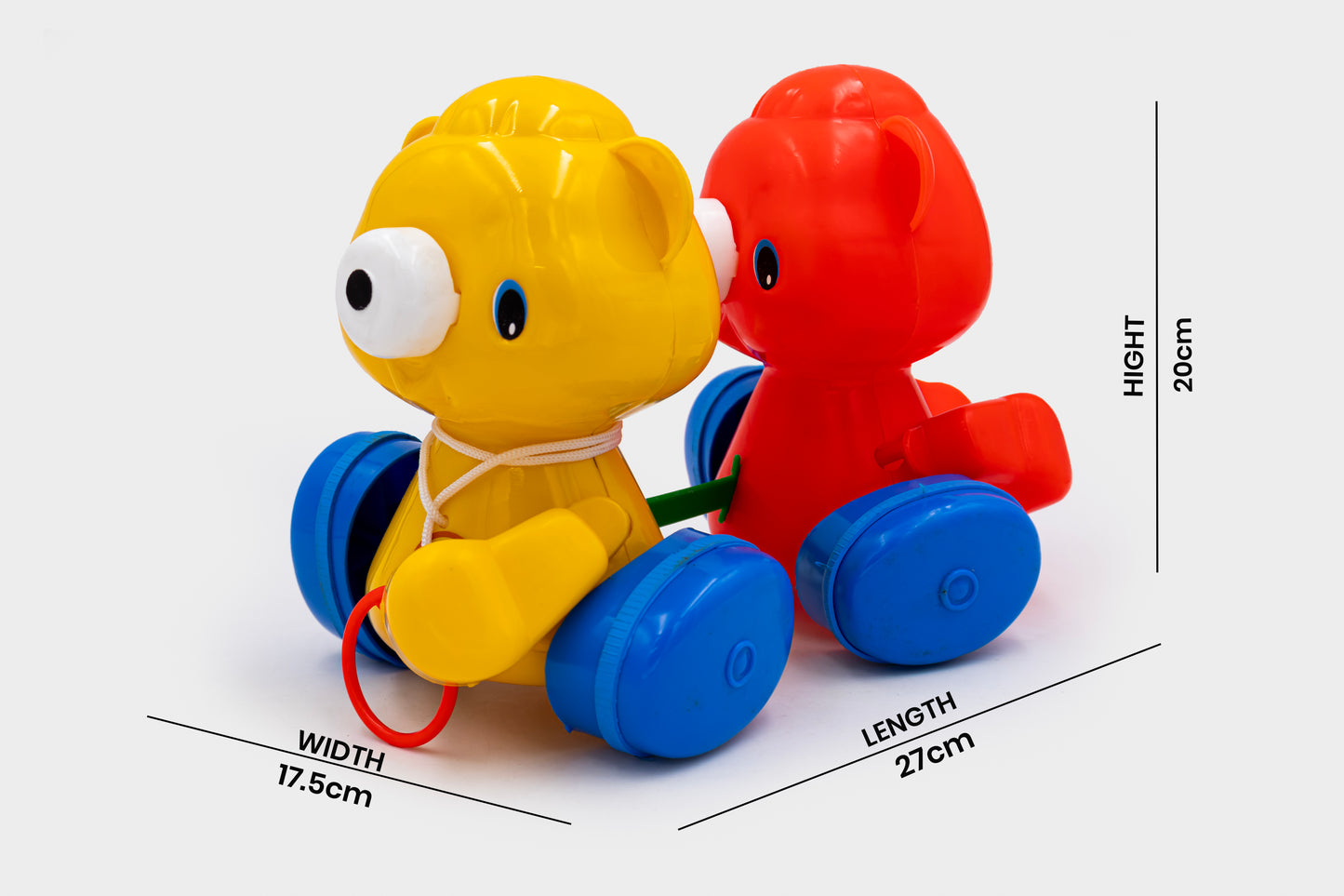 Toybharat My Teddy Brothers |Multicolour | Birthday Gift for Boy and Girl Baby |Pull Along Toy