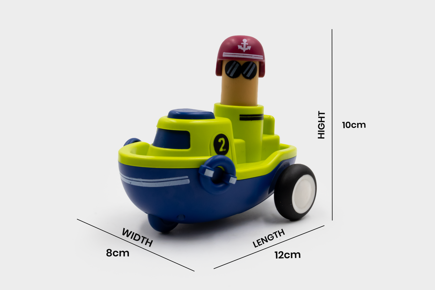 ToyBharat Pressing Go Boat is a Push N Go Toy in bright Multicolour with a Realistic Design. Perfect Birthday Gift for Kids aged 1–6 Years. Safe, Non-Toxic, ideal for Indoor and Outdoor Play fun.