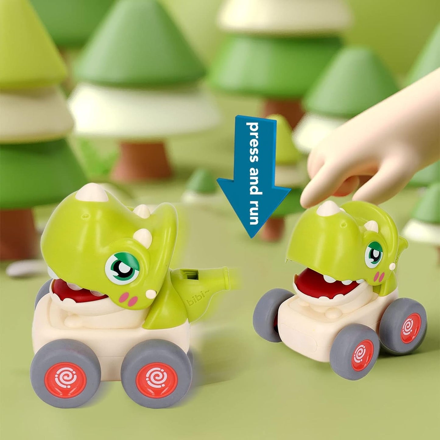 ToyBharat Push N Go Dino is a colourful travel toy that moves with a gentle push. Fun, durable, and perfect birthday gift for baby boys and girls.