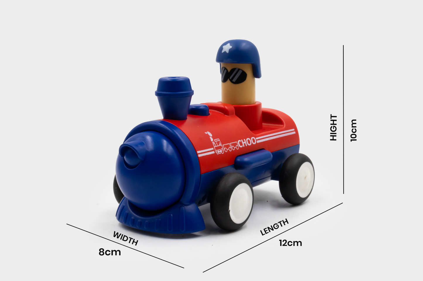 ToyBharat Pressing Go Loco is a colourful Push N Go Travel Toy for kids aged 1–6 years. Safe, Non-Toxic, and Realistic in design—perfect for indoor and outdoor play, gifting, and early learning fun.
