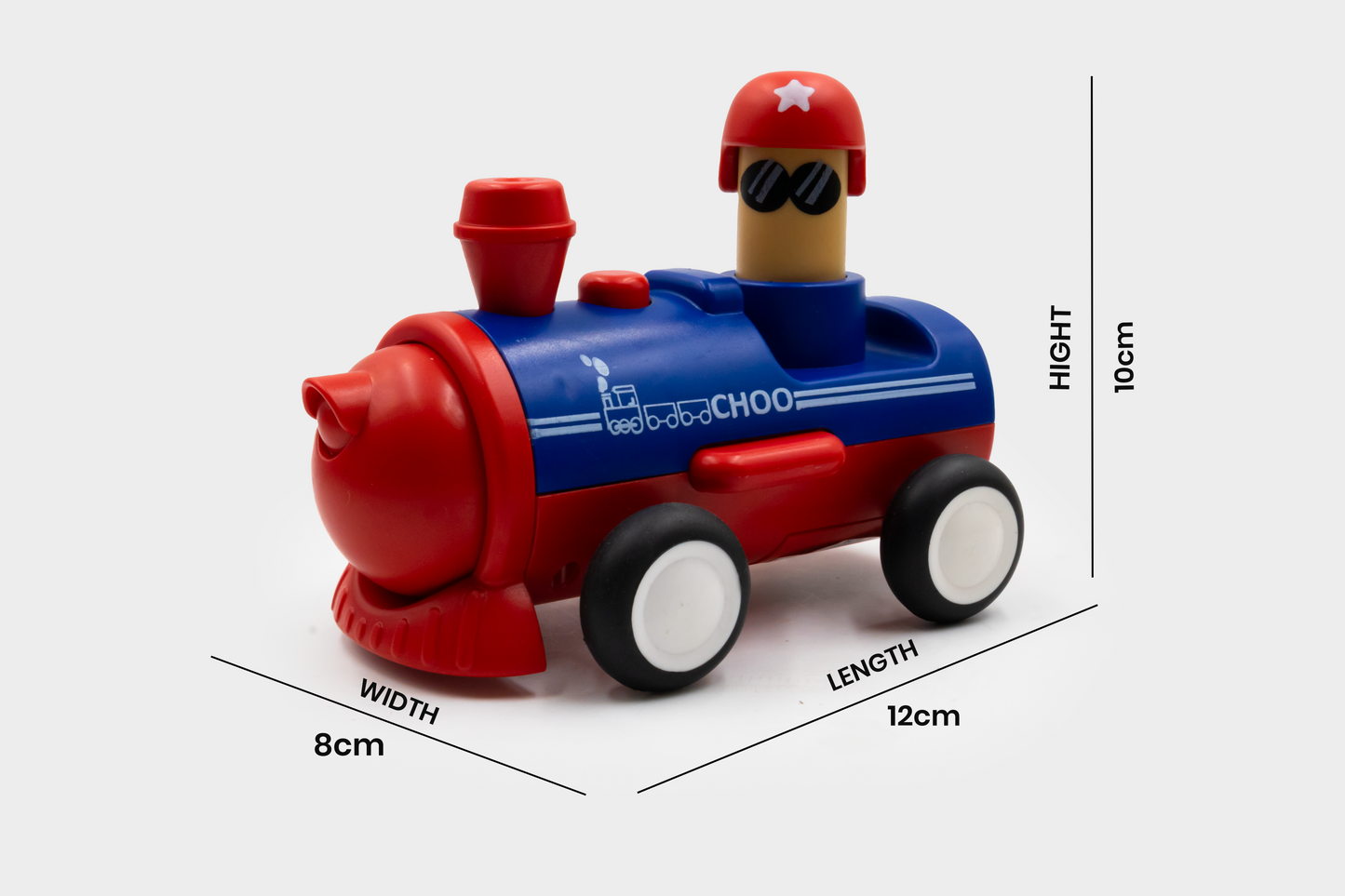 ToyBharat Pressing Go Loco is a colourful Push N Go Travel Toy for kids aged 1–6 years. Safe, Non-Toxic, and Realistic in design—perfect for indoor and outdoor play, gifting, and early learning fun.
