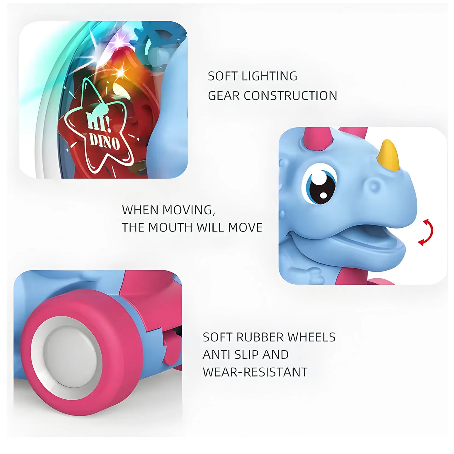 Toybharat Dinosaur Light & Gear | Multicolour | Interactive Toy | Kids Gift | Robot Toys