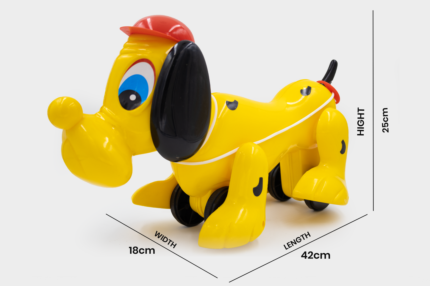 ToyBharat My Snoopy Dog Pull Along Toy is a multicolour travel toy for kids aged 1-6 years. With realistic dog design, it boosts motor skills, encourages walking, and ensures safe indoor and outdoor play.