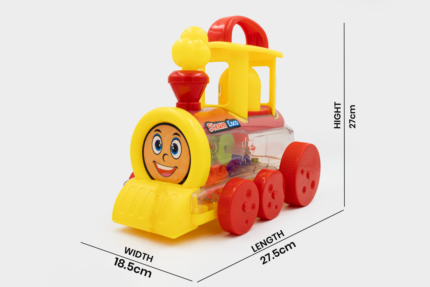Toybharat Steam Loco |Multicolour | Car Toys | Birthday Gift for Boy and Girl Baby |Pull Along Toy