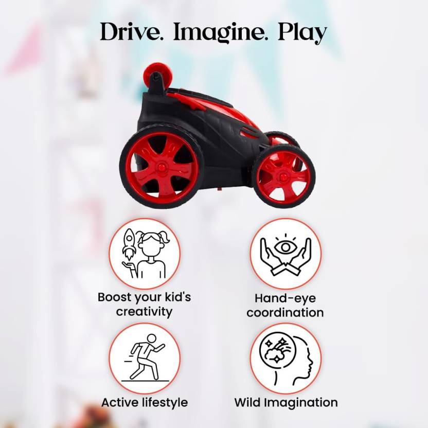 ToyBharat RC Stunt Remote Control Car is a multicolour electronic toy that performs flips, spins, and 360° rotations. A safe and exciting toy perfect for indoor and outdoor play and an ideal gift for kids.