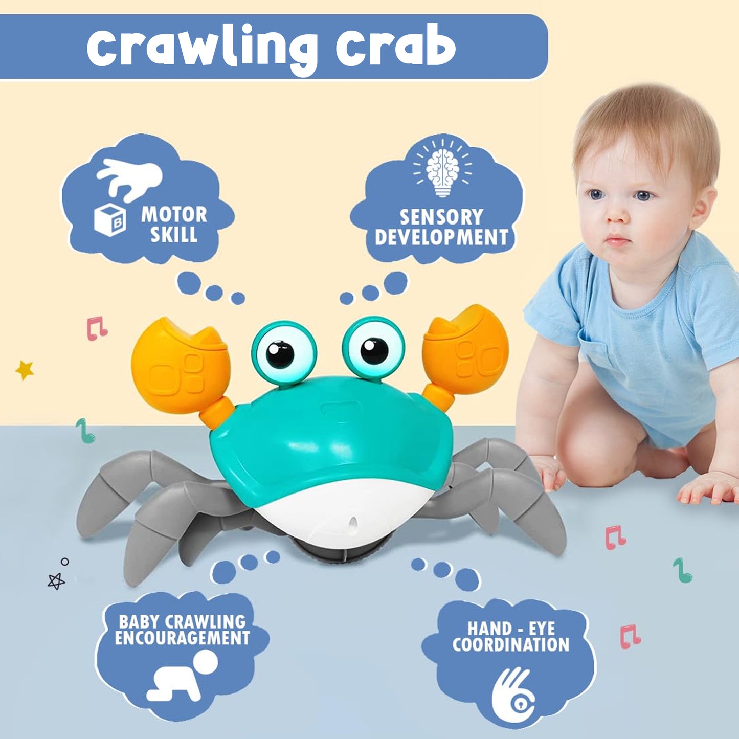 Toybharat Musical dancing and Crawling Crab Toy |Kids |Intractive Toys | Robot Toy
