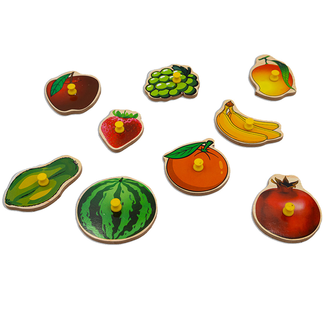 Toybharat Wooden Puzzle Fruits | Multicolour | Wooden Toys | Birthday Gift for kids | Educational