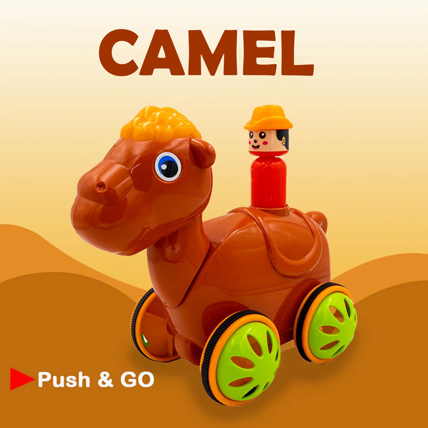 Toybharat Push N Go Camel | Multicolour | Travel Toys | Push N Go