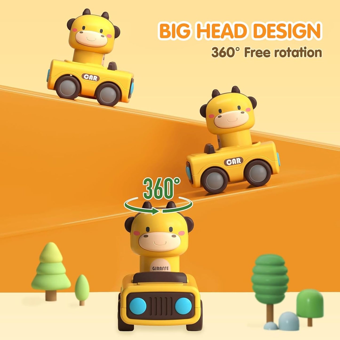 Toybharat Pressing go Animal Car 1 Pcs. | Multicolour | Push N Go Toys | Kids Gift