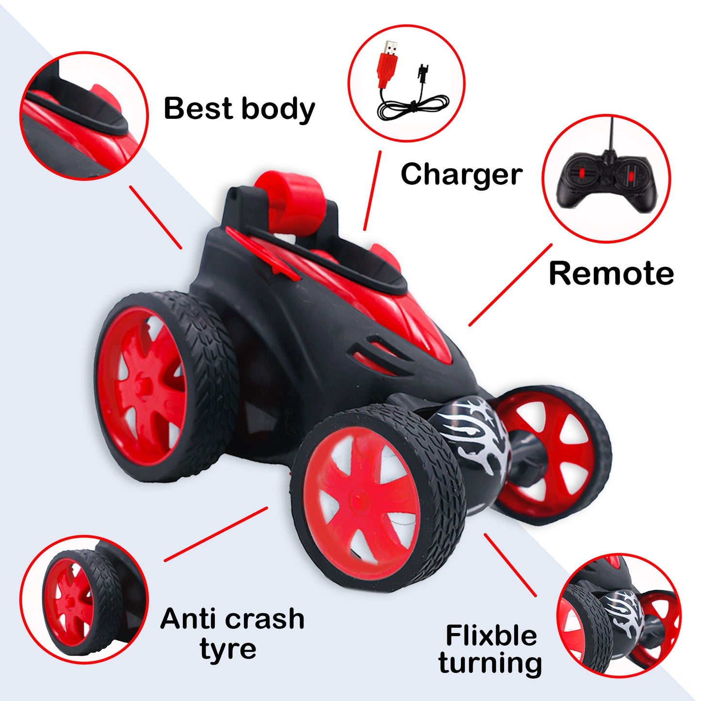 Toybharat RC Stunt  Remote Control Car |Multicolour |Electronic Toys | Toy