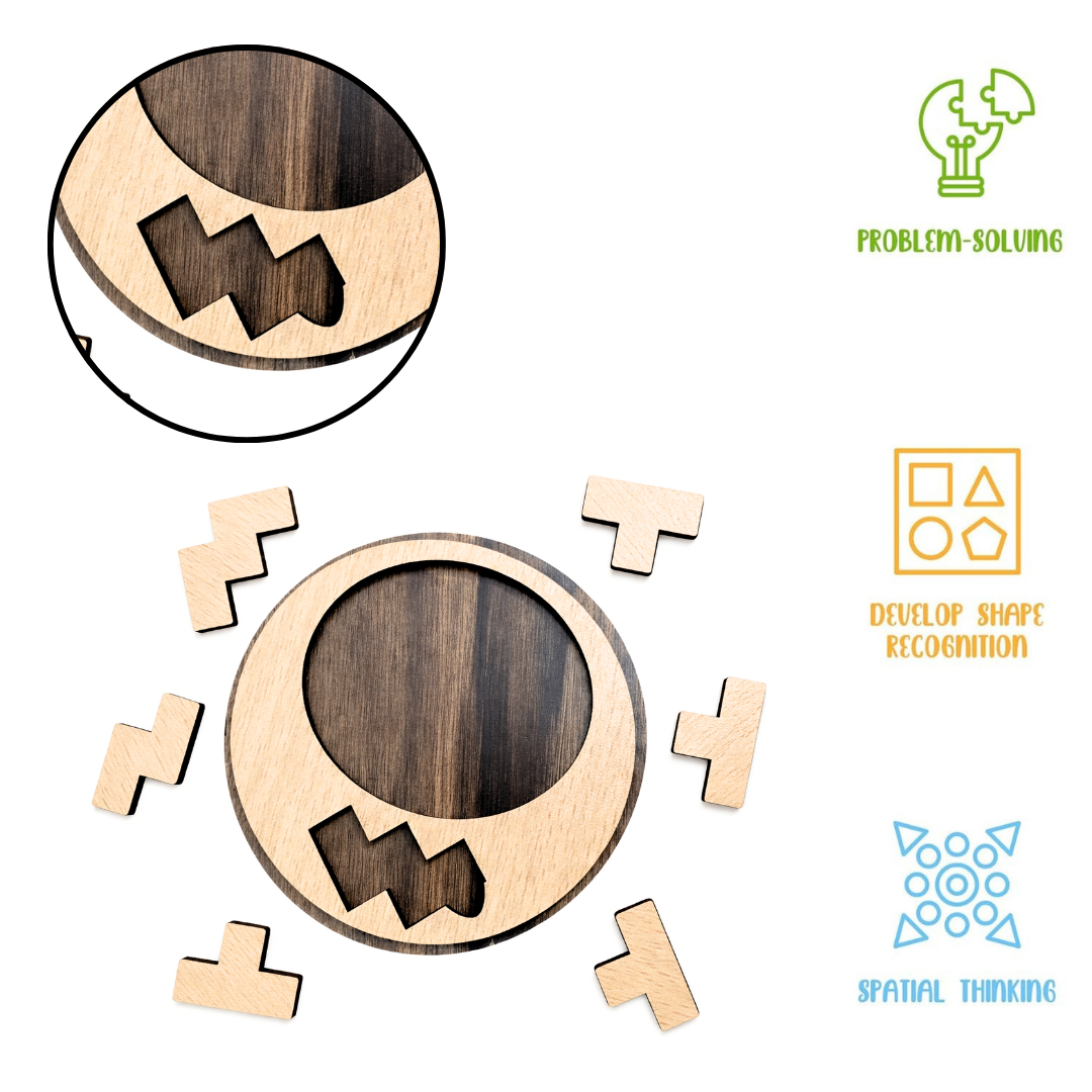 Toybharat Wooden W Shape Puzzle Game Board Game Puzzle Toy (Multicolour) for Adults Family Contemporary Manufacture And Unisex Kids (Colour May Differ)